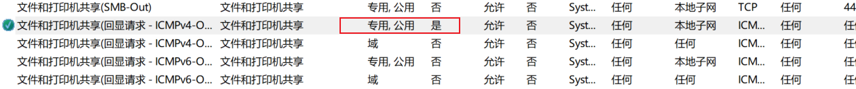文件和打印机共享(回显请求